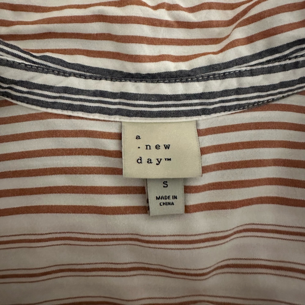 A New Day Striped Button Down Red White and Blue Size Small - Picture 5 of 6